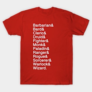 Fantasy Classes Helvetica T-Shirt